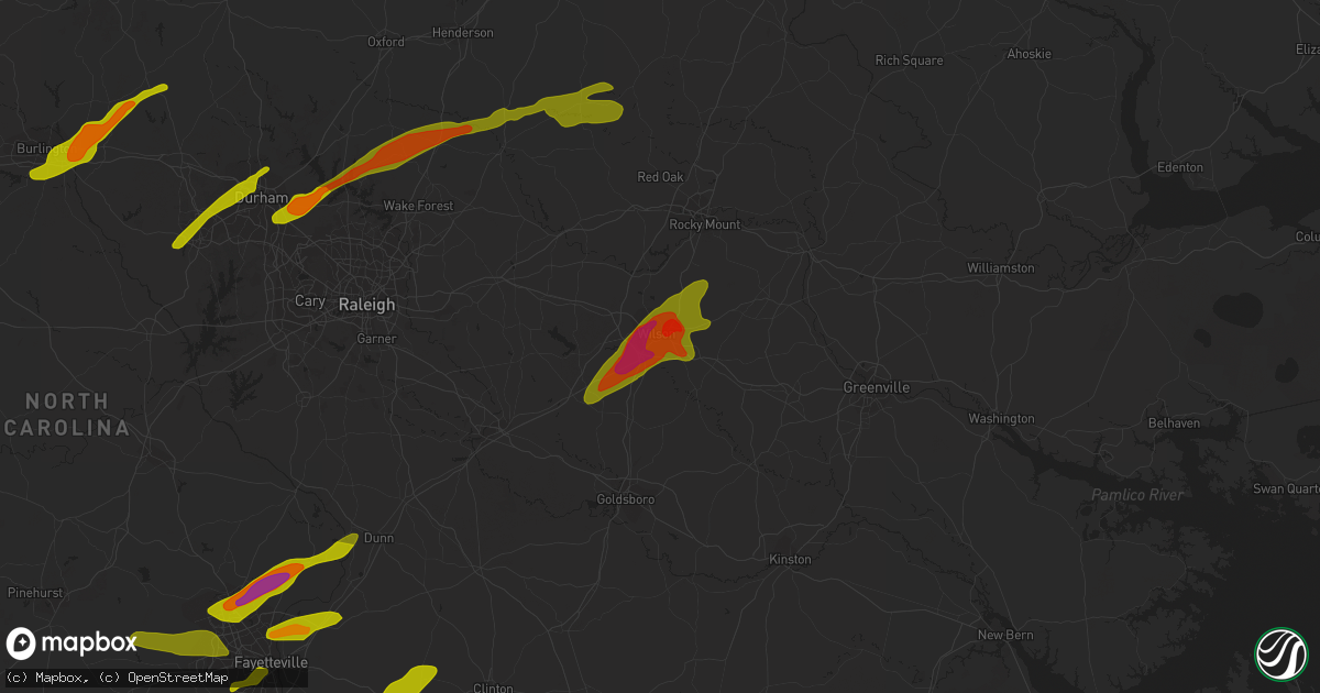 Hail map in Wilson, NC on April 30, 2014