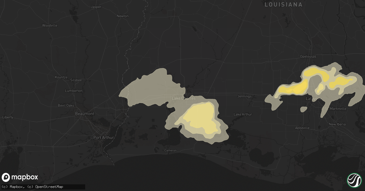 Hail map in Lake Charles, LA on April 30, 2016
