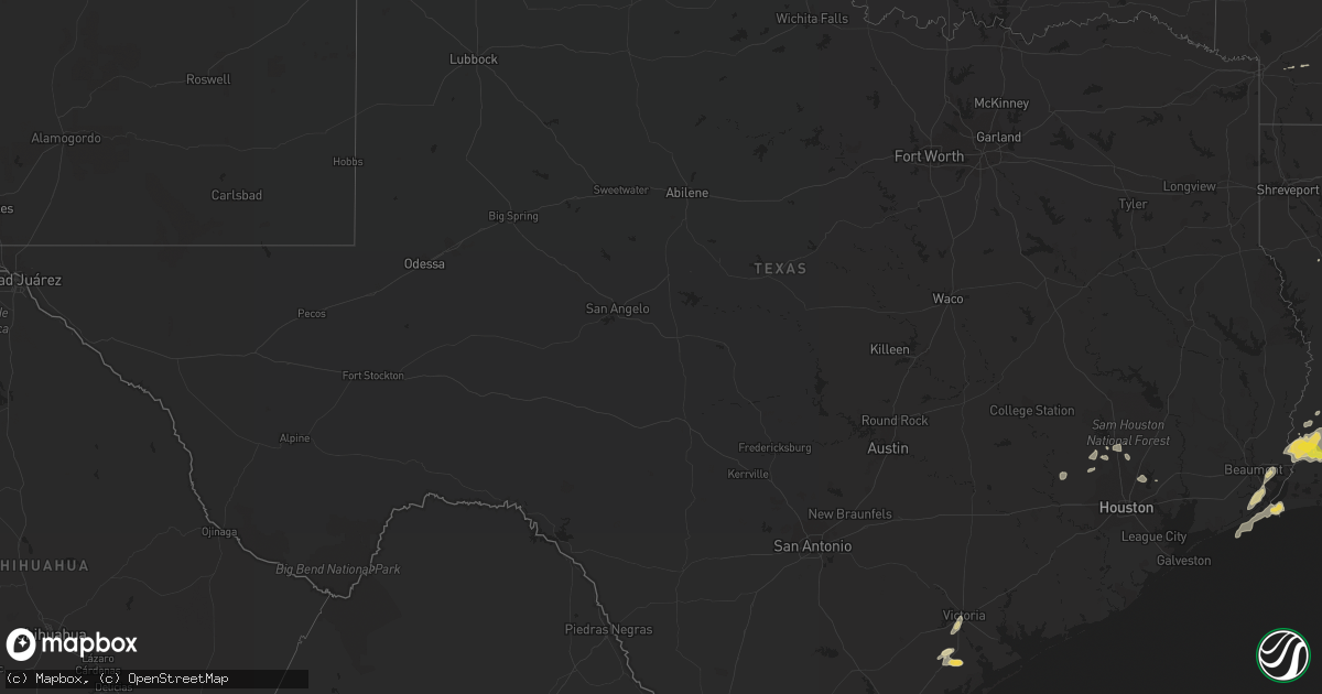 Hail map in Texas on April 30, 2016