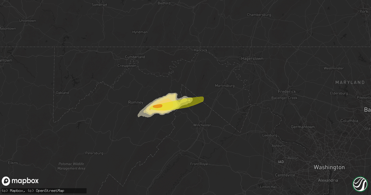 Hail map in Cross Junction, VA on April 30, 2017