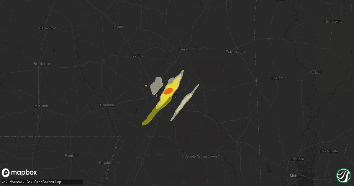 Hail map in Petal, MS on April 30, 2017