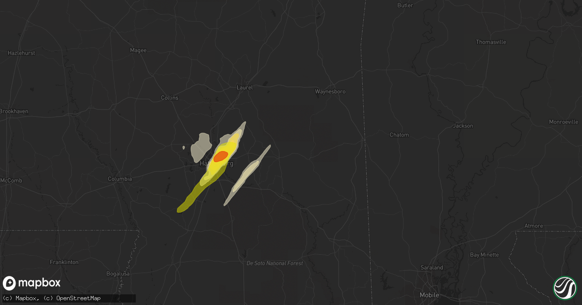 Hail map in Richton, MS on April 30, 2017