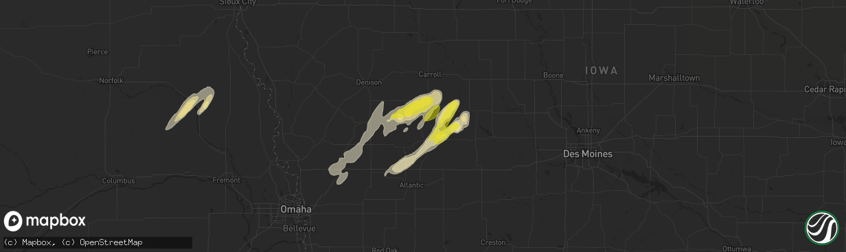 Hail map in Audubon, IA on April 30, 2018