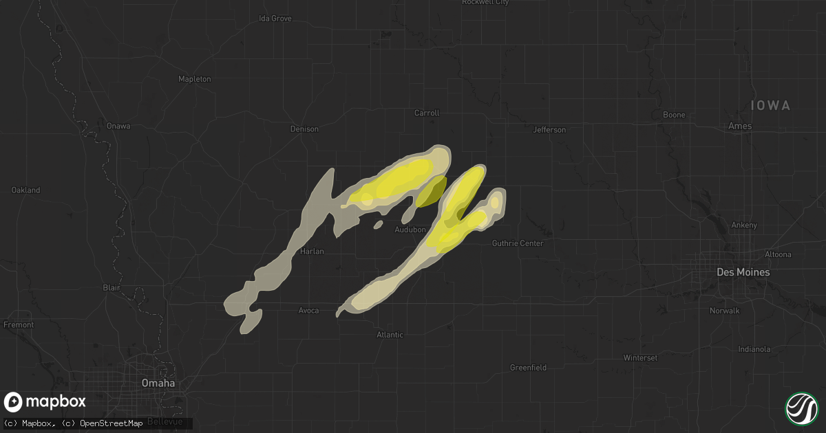 Hail map in Audubon, IA on April 30, 2018