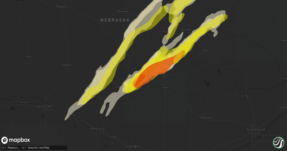 Hail map in Broken Bow, NE on April 30, 2018