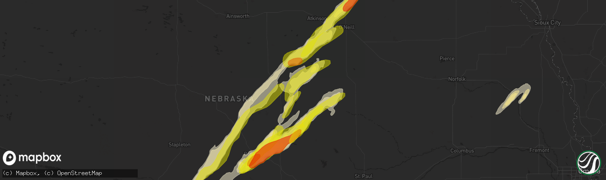 Hail map in Burwell, NE on April 30, 2018