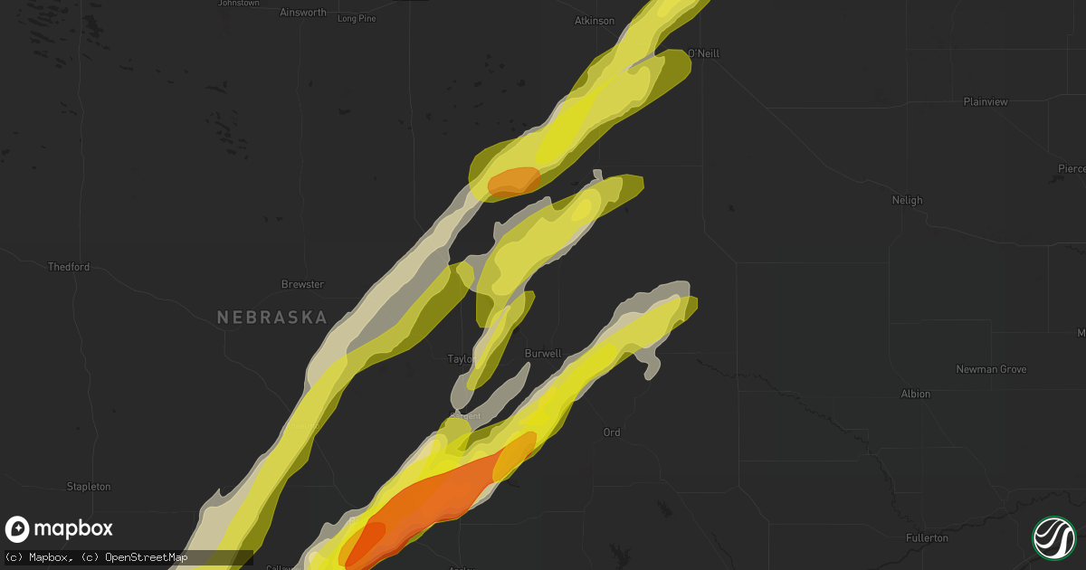 Hail map in Burwell, NE on April 30, 2018