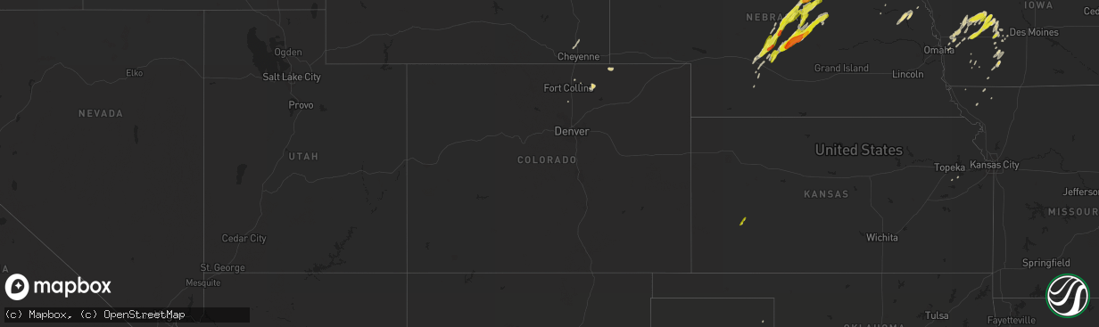 Hail map in Colorado on April 30, 2018