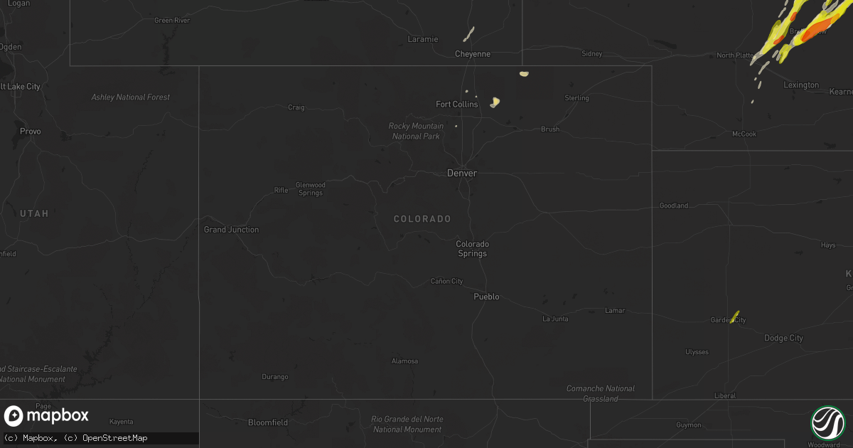 Hail map in Colorado on April 30, 2018
