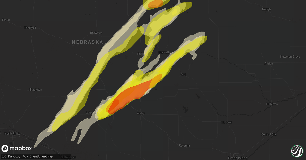 Hail map in Comstock, NE on April 30, 2018