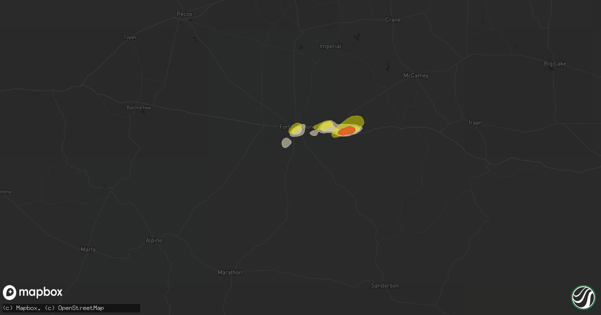 Hail map in Fort Stockton, TX on April 30, 2018