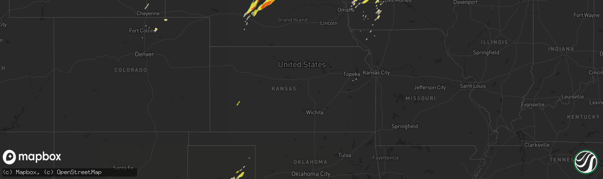 Hail map in Kansas on April 30, 2018