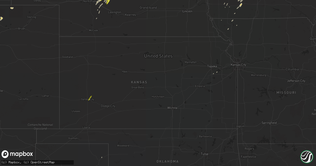 Hail map in Kansas on April 30, 2018