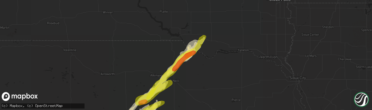 Hail map in Lynch, NE on April 30, 2018