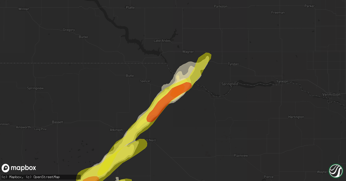 Hail map in Lynch, NE on April 30, 2018