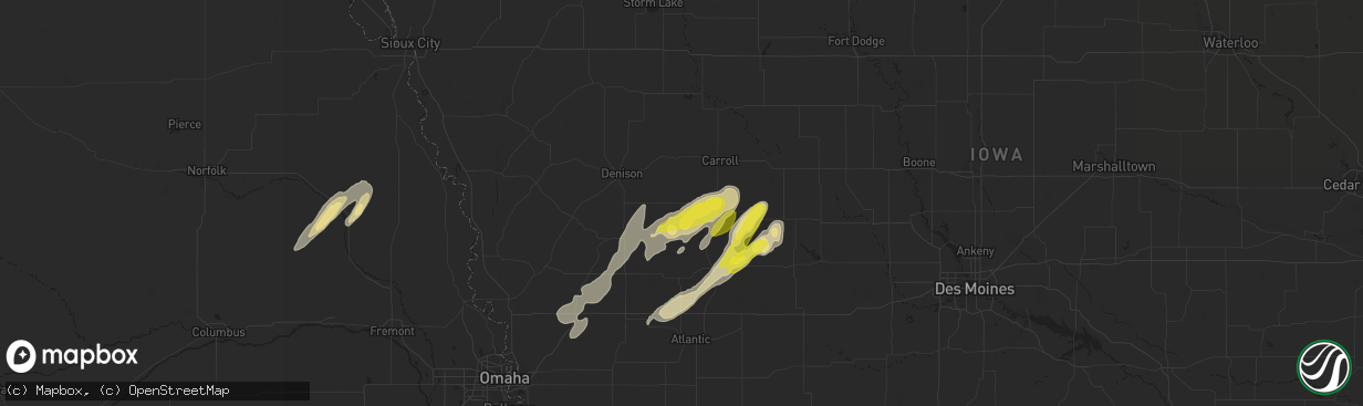 Hail map in Manning, IA on April 30, 2018