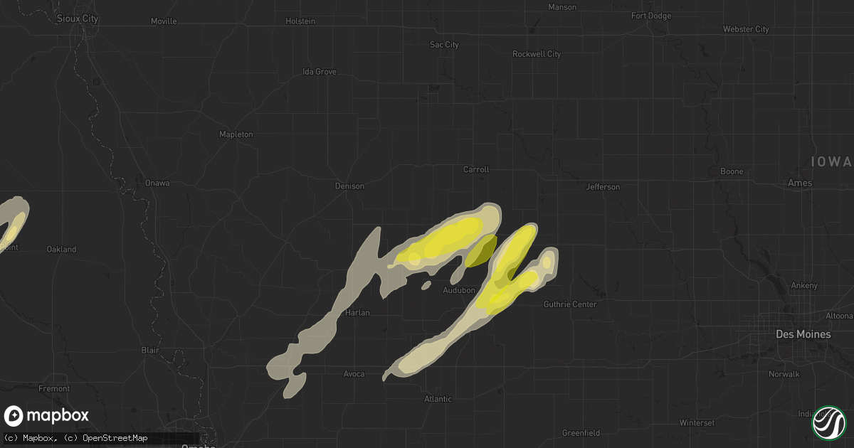 Hail map in Manning, IA on April 30, 2018