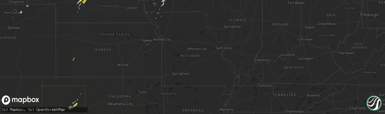 Hail map in Missouri on April 30, 2018