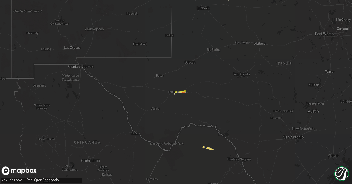 Hail map on April 30, 2018