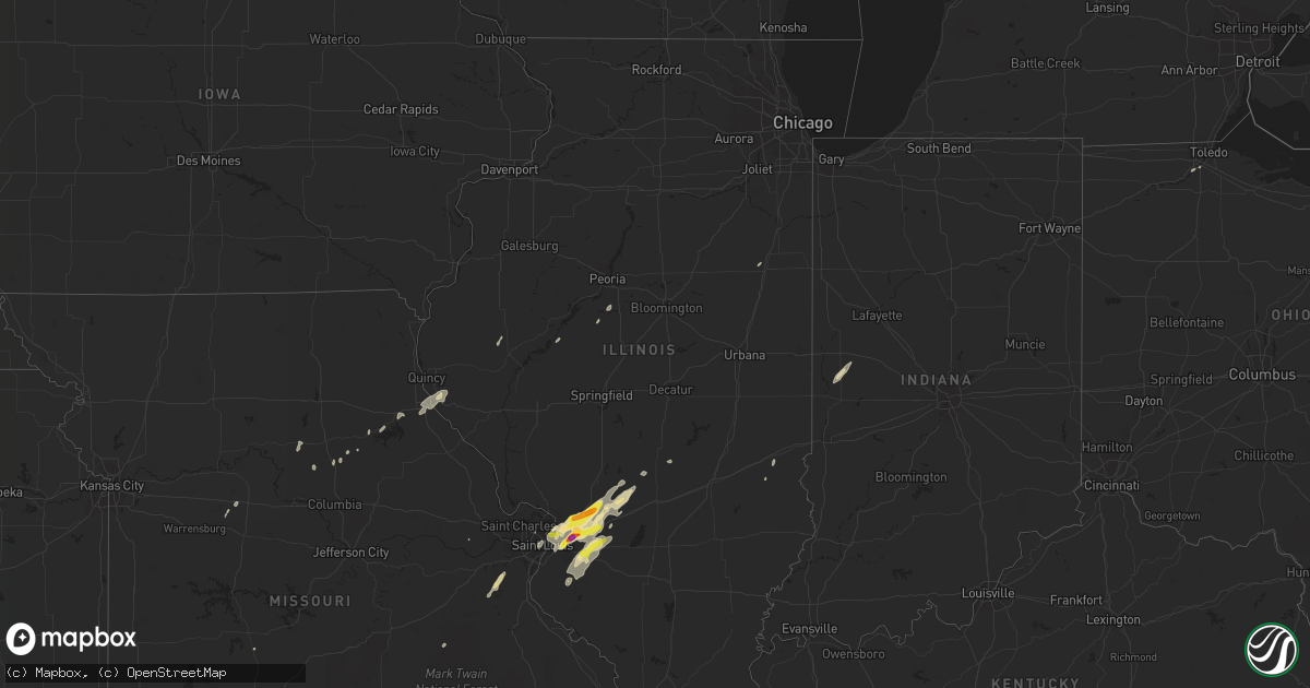 Hail map in Illinois on April 30, 2019