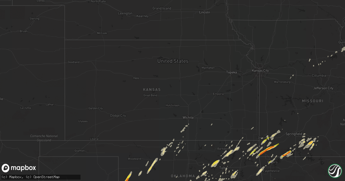 Hail map in Kansas on April 30, 2019