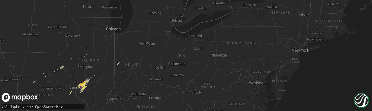 Hail map in Ohio on April 30, 2019