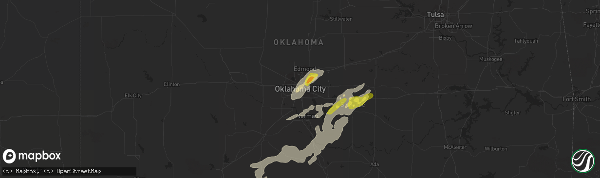 Hail map in Oklahoma City, OK on April 30, 2019