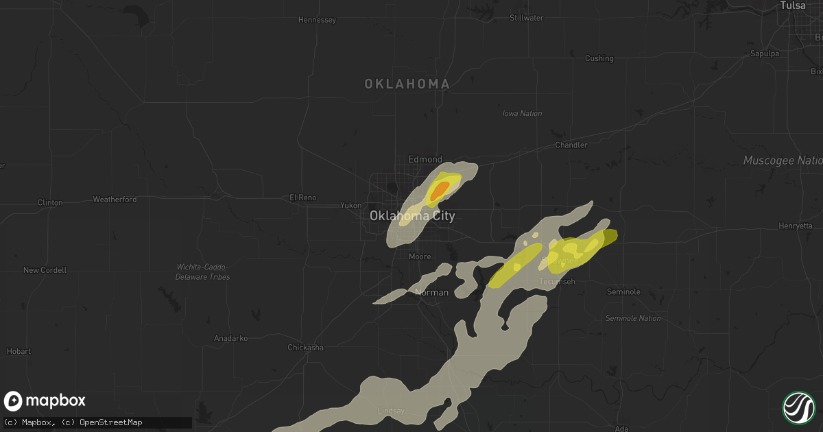 Hail map in Oklahoma City, OK on April 30, 2019