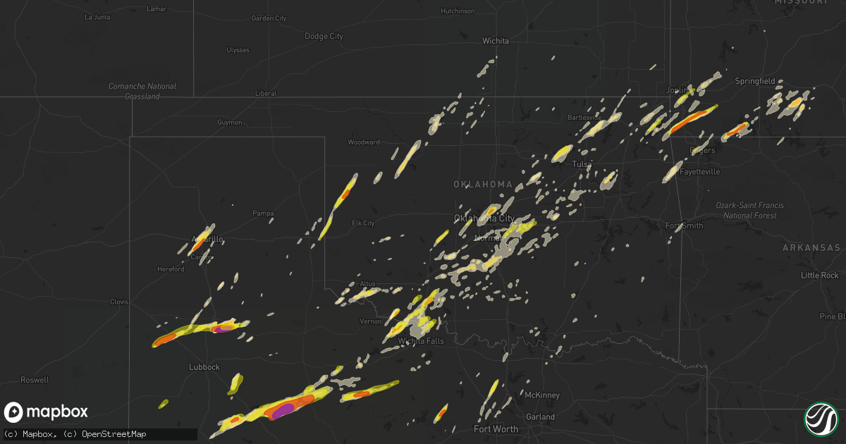 Hail map in Oklahoma on April 30, 2019