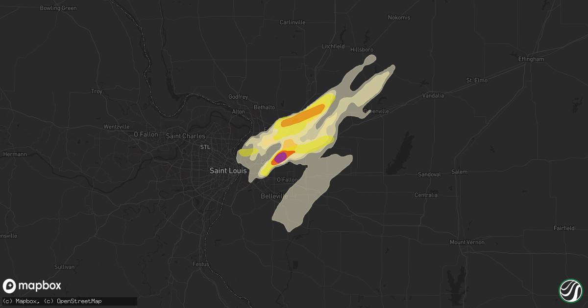 Hail map in Troy, IL on April 30, 2019