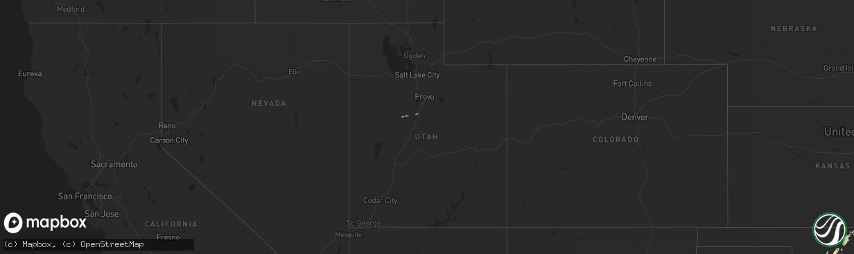 Hail map in Utah on April 30, 2019