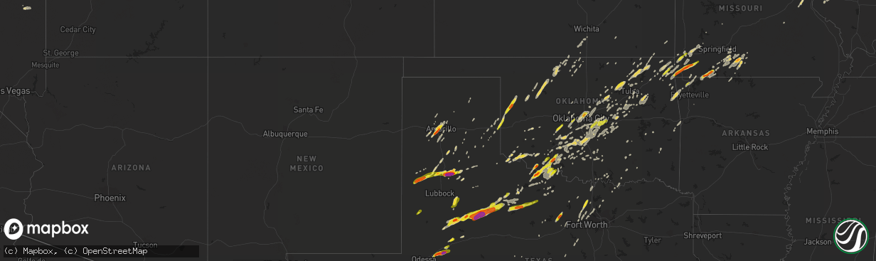 Hail map on April 30, 2019