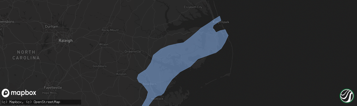 Hail map in Belhaven, NC on April 30, 2020