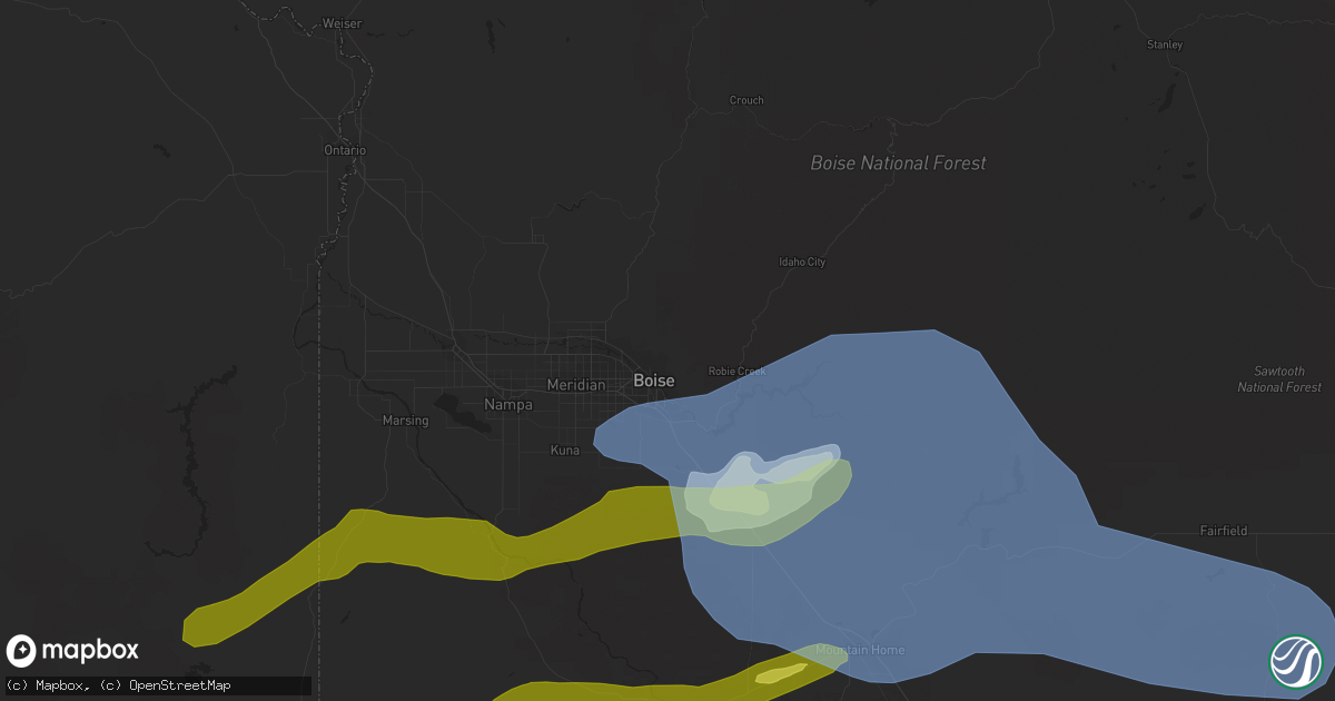 Hail map in Boise, ID on April 30, 2020
