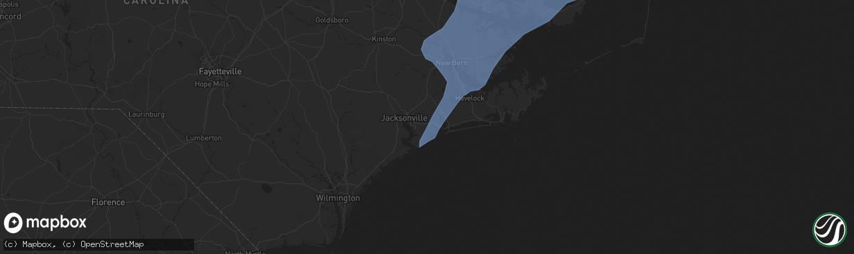 Hail map in Hubert, NC on April 30, 2020