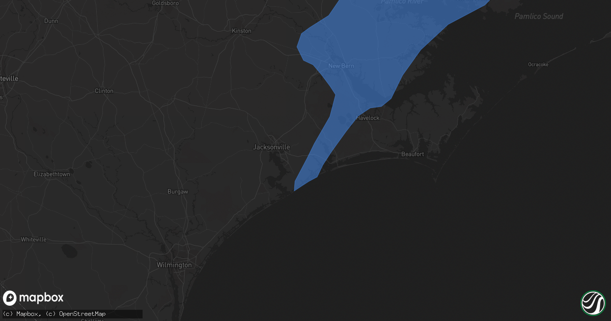 Hail map in Hubert, NC on April 30, 2020