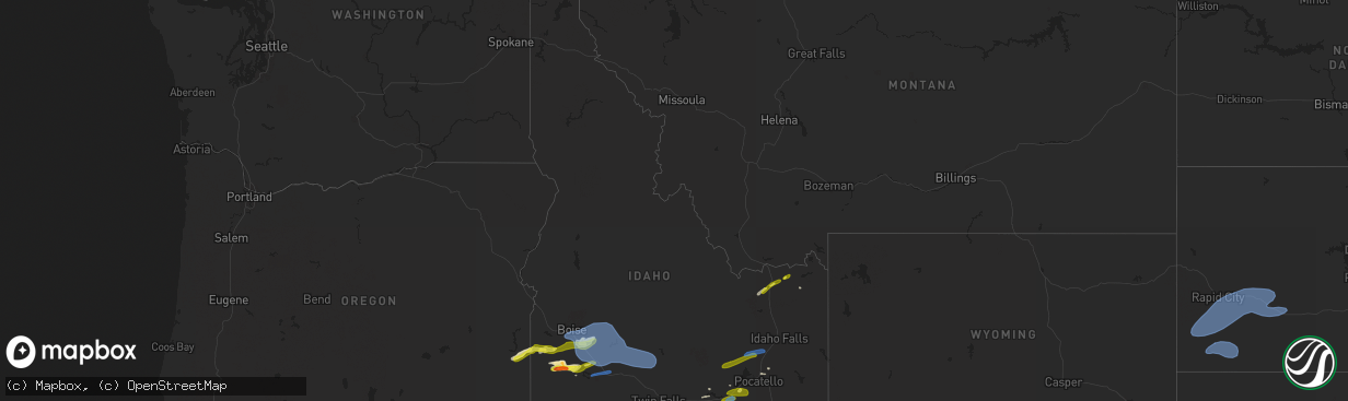 Hail map in Idaho on April 30, 2020