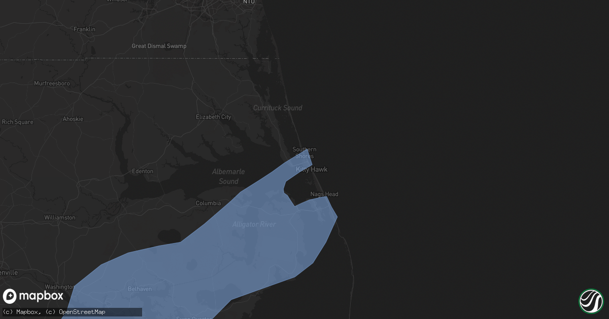 Hail map in Kitty Hawk, NC on April 30, 2020