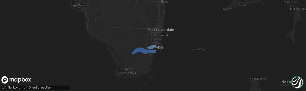 Hail map in Miami, FL on April 30, 2020