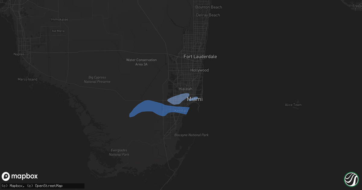 Hail map in Miami, FL on April 30, 2020