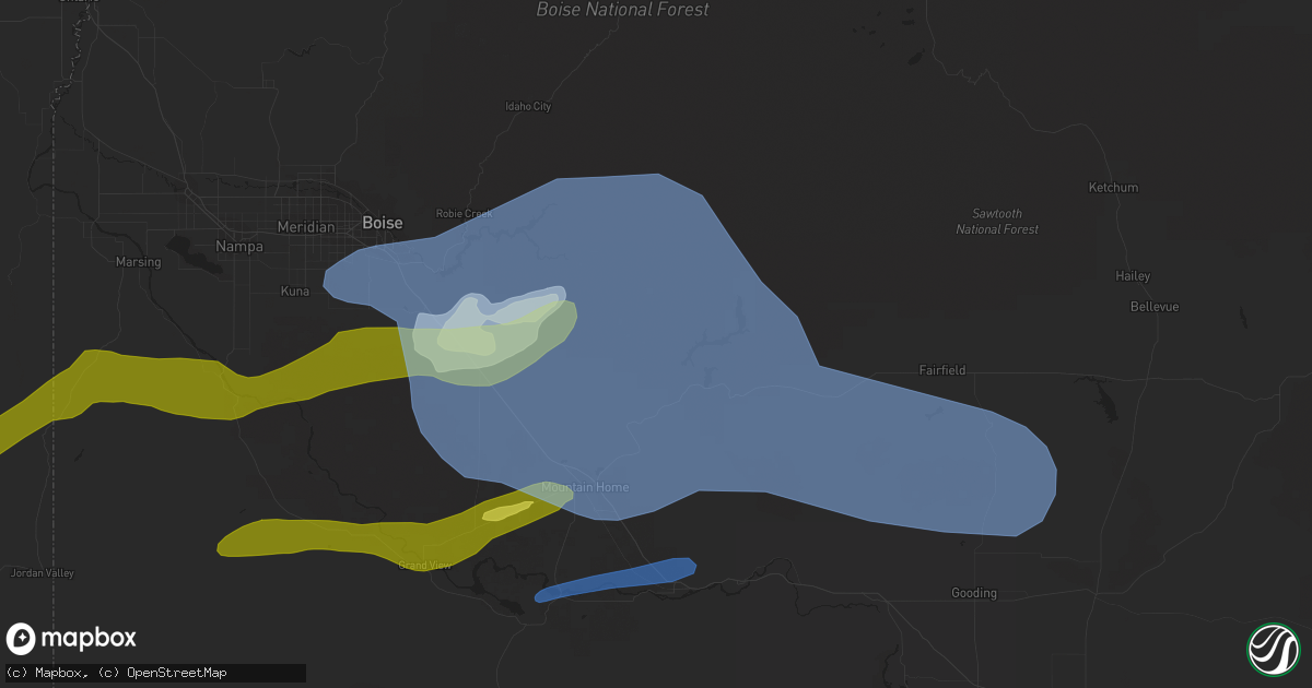 Hail map in Mountain Home, ID on April 30, 2020