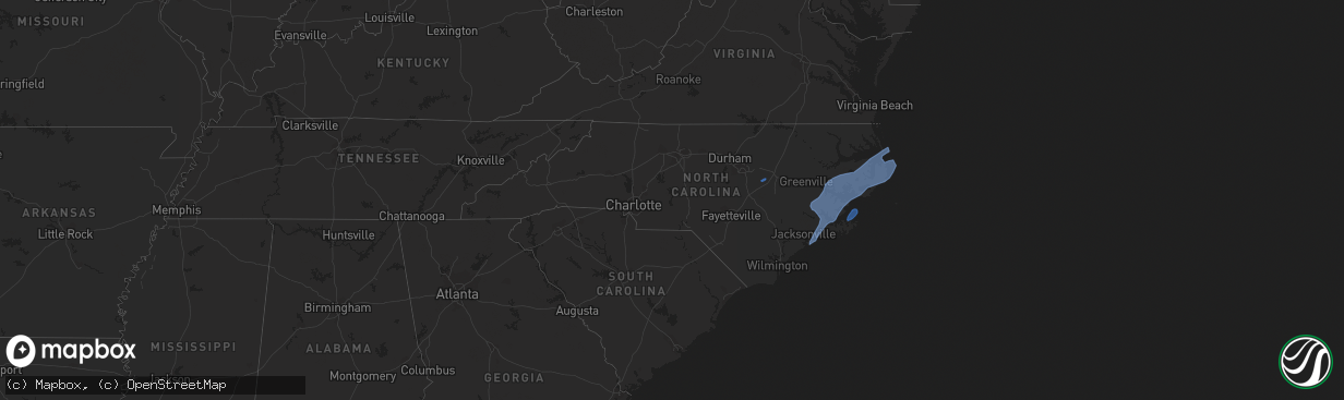 Hail map in North Carolina on April 30, 2020