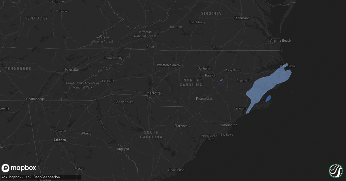Hail map in North Carolina on April 30, 2020