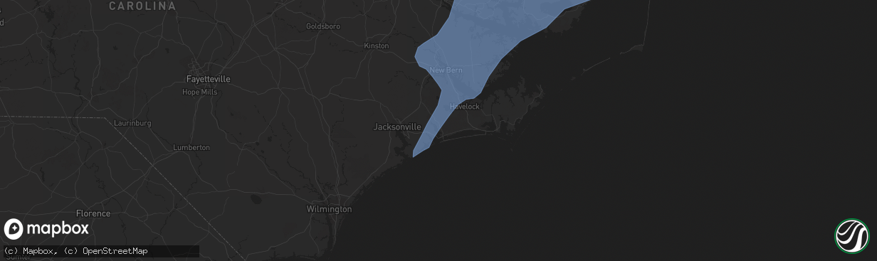 Hail map in Swansboro, NC on April 30, 2020