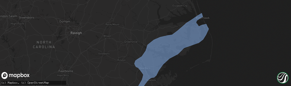 Hail map in Washington, NC on April 30, 2020