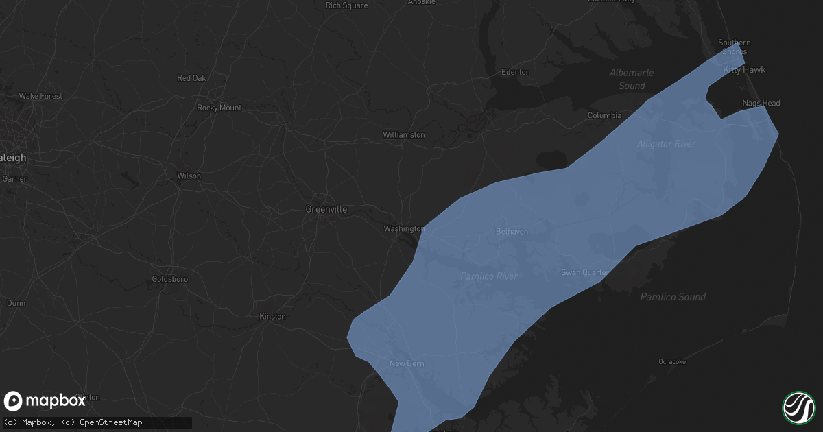 Hail map in Washington, NC on April 30, 2020