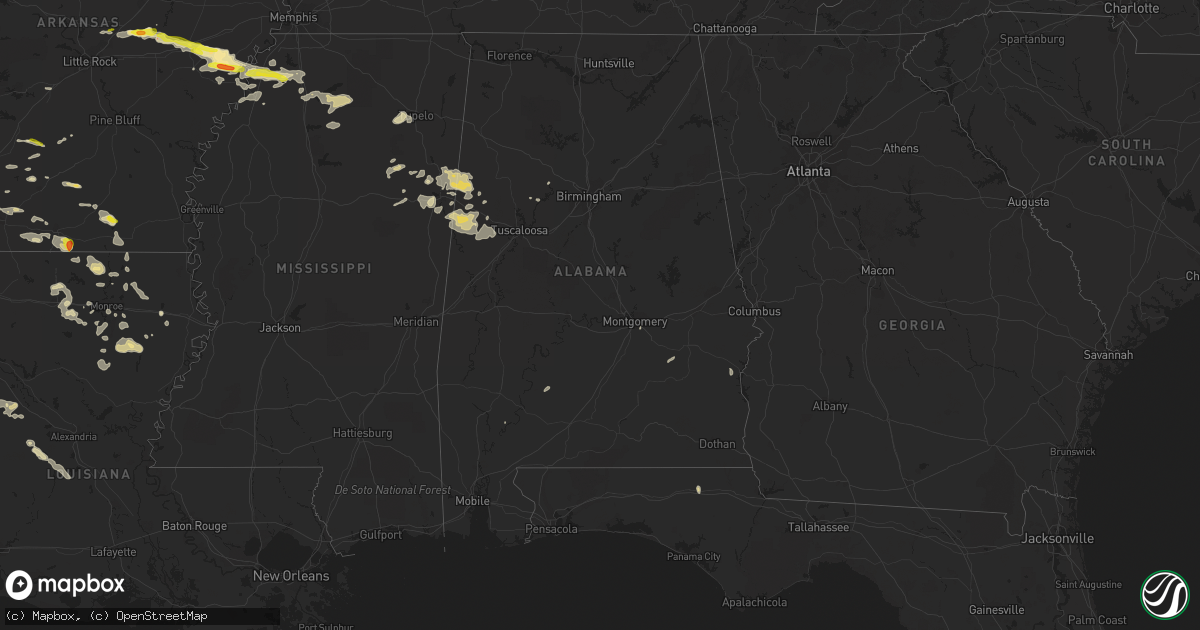 Hail map in Alabama on April 30, 2022