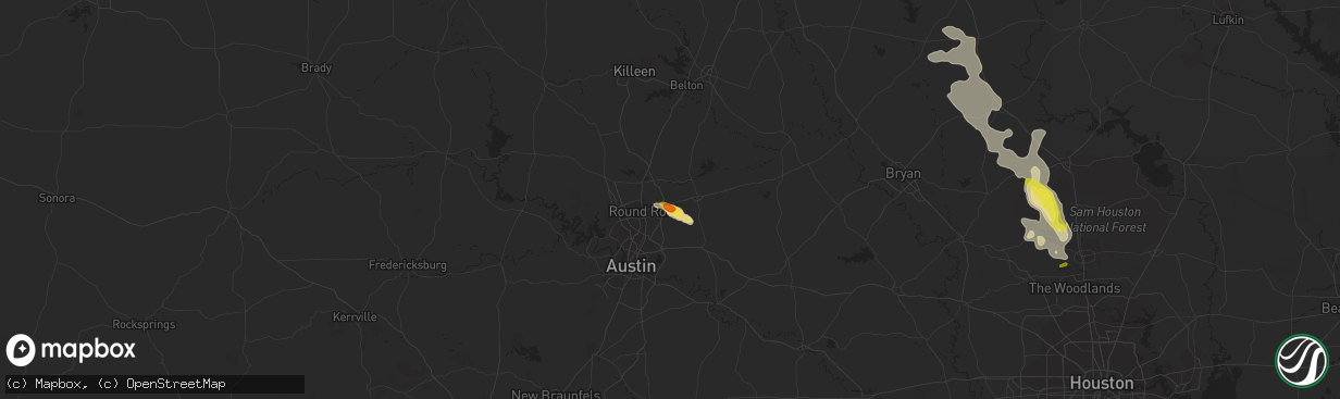 Hail map in Hutto, TX on April 30, 2022