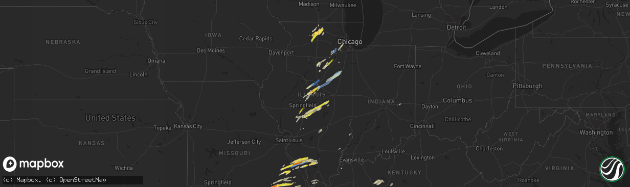Hail map in Illinois on April 30, 2022