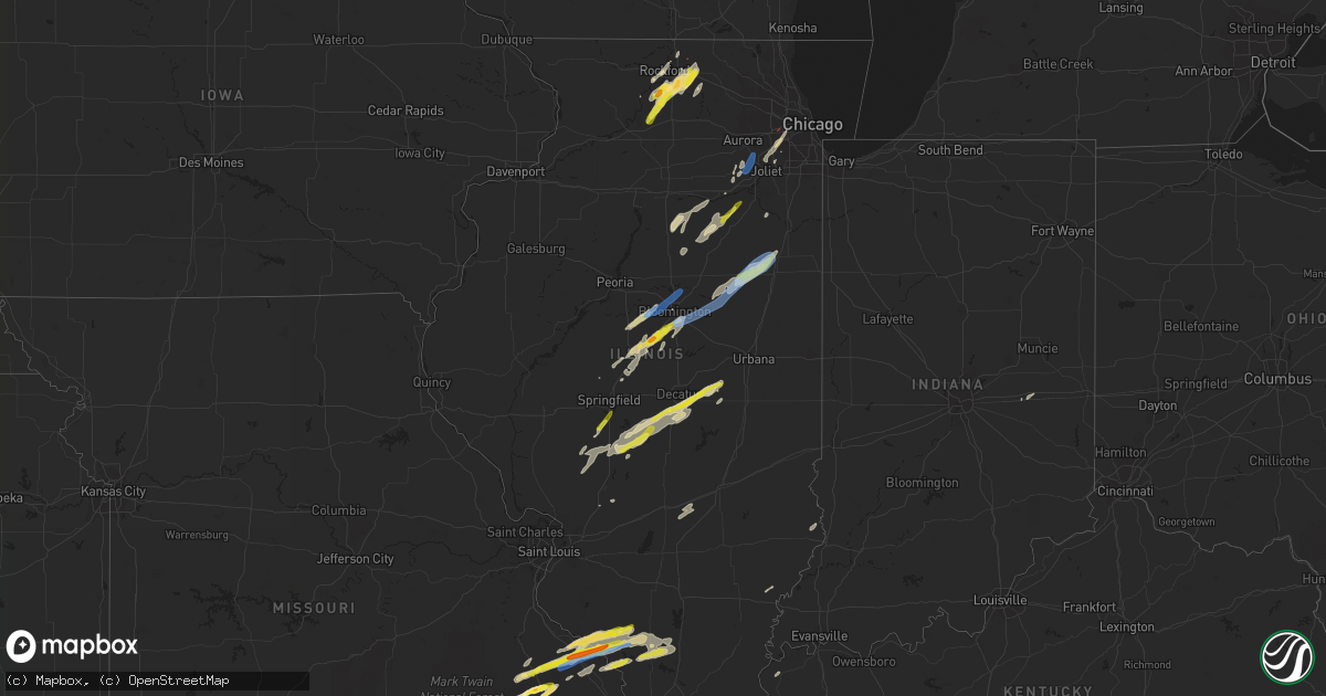 Hail map in Illinois on April 30, 2022